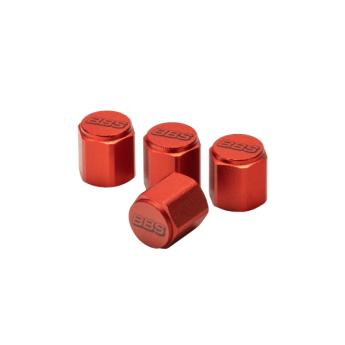 Preview: BBS Unlimited Ventilkappe - Aluminium - rot - Logo gelasert - 4 Stück